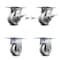 Service Caster 4 Inch V Groove Semi Steel Caster Brakes/Swivel Locks and 2 Rigid SCC, 2PK SCC-35S420-VGR-SLB-BSL-2-R-2 - alternate 5